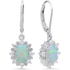 925 Sterling Silver Sunburst Oval Earrings